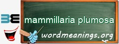 WordMeaning blackboard for mammillaria plumosa